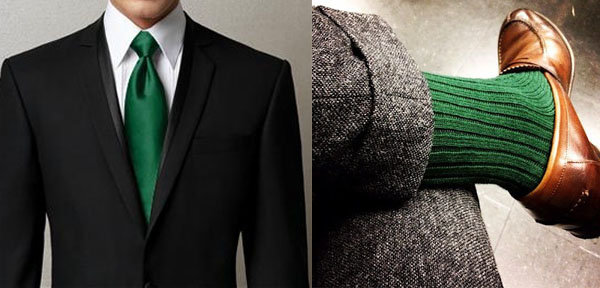 cravate et chaussette de même couleur