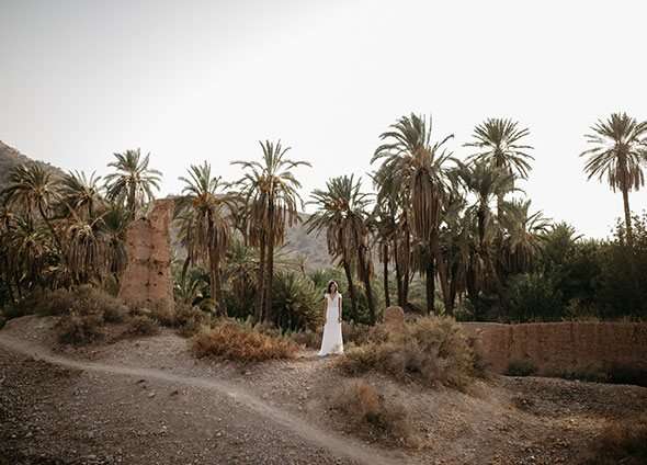 mariée dans le paysage marocain